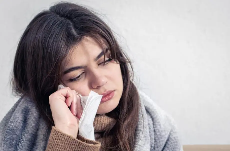 Woman not feeling well