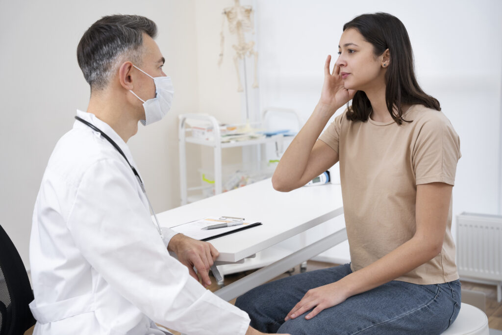 doctor performing medical check up